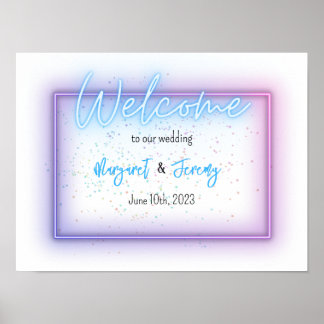 Poster Panneau de bienvenue du Cool Neon Glow