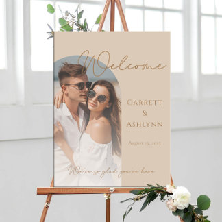 Poster Panneau de bienvenue du mariage de photo d'arche m