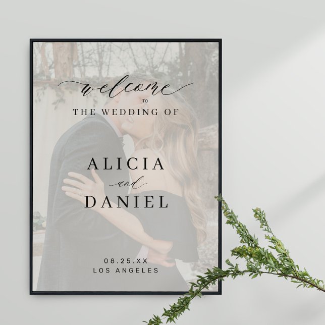 Poster Panneau de bienvenue du mariage de script élégant  (Créateur téléchargé)