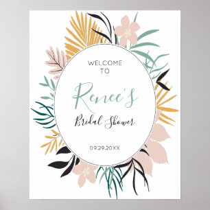 Poster Panneau de bienvenue élégant pour une baby shower 