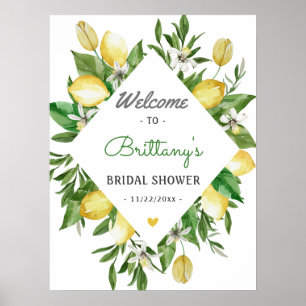 Poster Panneau de bienvenue élégant pour une douche de ma