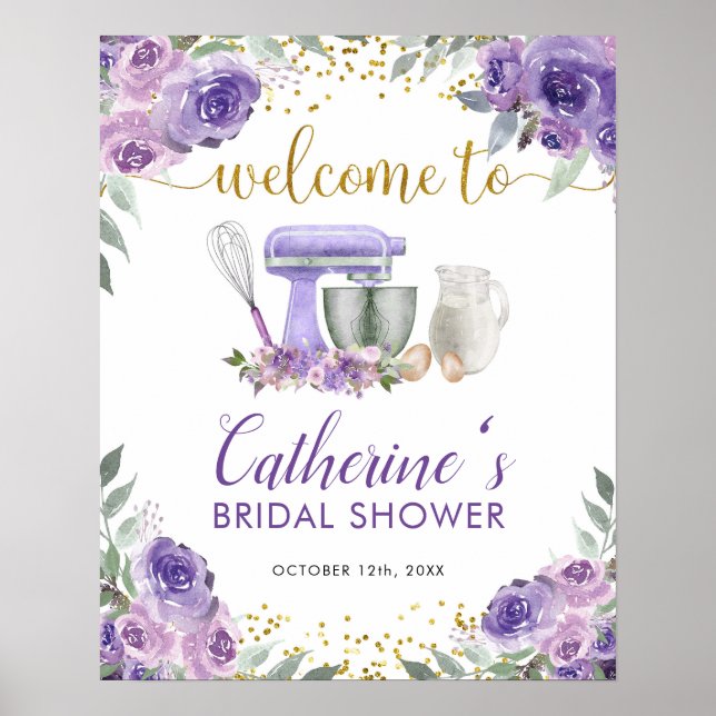 Poster Panneau de bienvenue en cuisine Purple Stock (Devant)