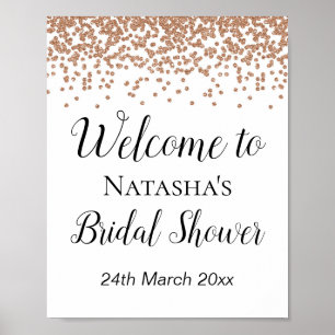 Poster Panneau de bienvenue en or rose - Mariage   Pannea
