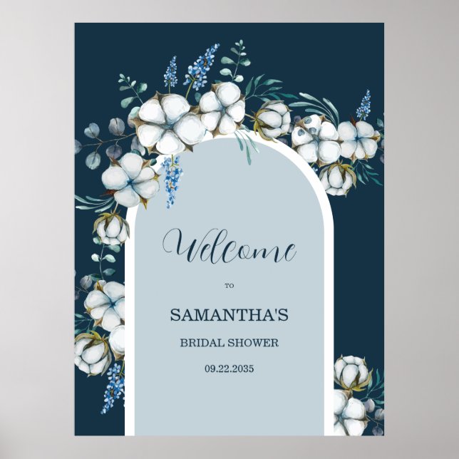 Poster Panneau de bienvenue Fête des mariées de coton et  (Devant)