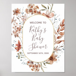 Poster Panneau de bienvenue Fleurs sauvages d'automne Aqu