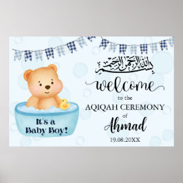 Poster Panneau de bienvenue Instantané Blue Aqiqah Aqeeqa