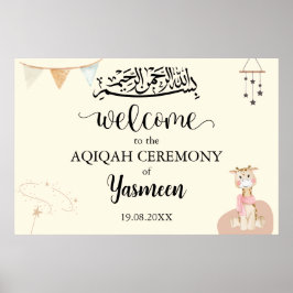 Poster Panneau de bienvenue Instantané Cute Aqiqah Aqeeqa