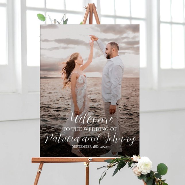 Poster Panneau de bienvenue mariage avec photo (Créateur téléchargé)