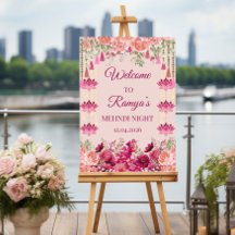 panneau de bienvenue mehndi, panneau de mariage in