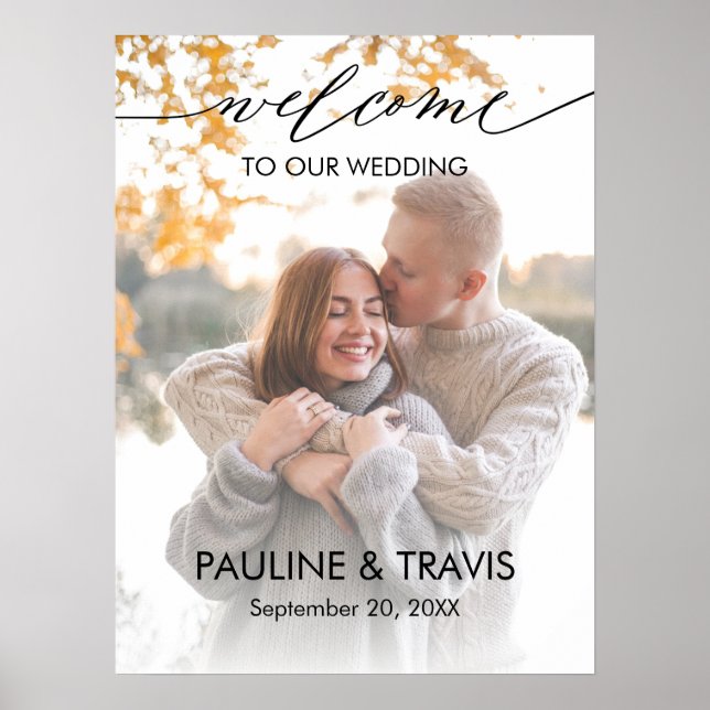 Poster Panneau de bienvenue moderne mariage (Devant)