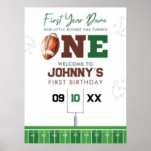 Poster Panneau de bienvenue pour 1er anniversaire de foot