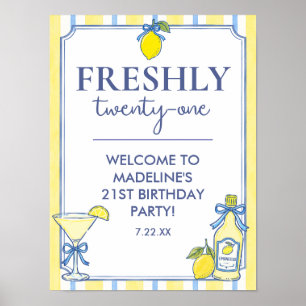 Poster Panneau de bienvenue pour 21 ans Trendy Lemon Fres