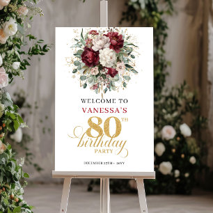 Poster Panneau de bienvenue pour 80e anniversaire Bohème 
