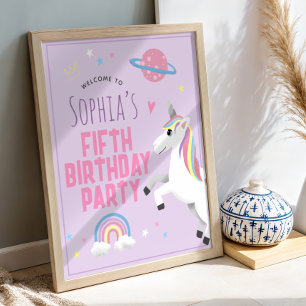 Poster Panneau de bienvenue pour anniversaire de fille av