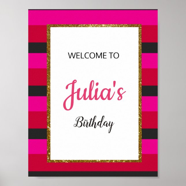 Poster Panneau de bienvenue pour anniversaire/enterrement (Devant)