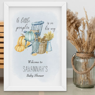 Poster Panneau de bienvenue pour Baby Shower automnal Lit