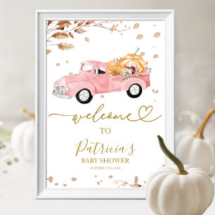 Poster Panneau de bienvenue pour Baby Shower automnal sur