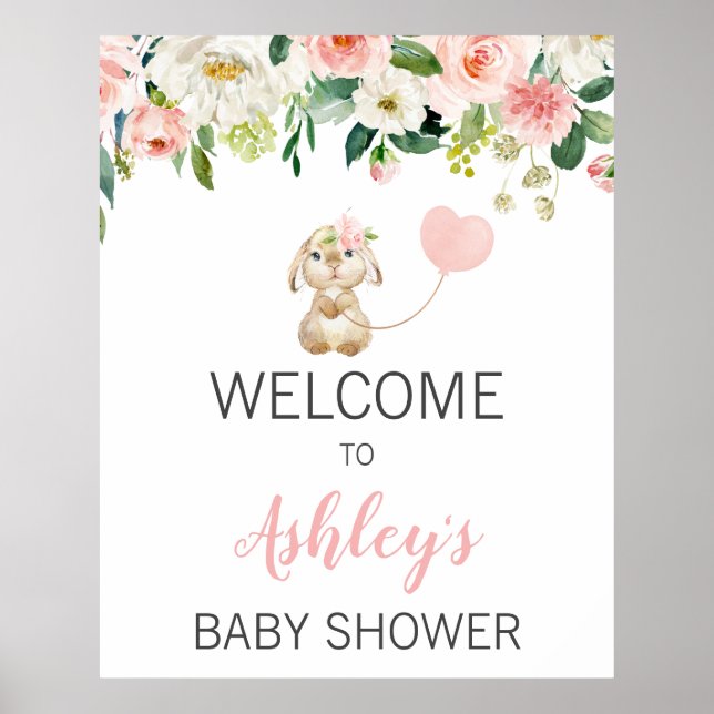 Poster Panneau de bienvenue pour Baby Shower avec ballon  (Devant)