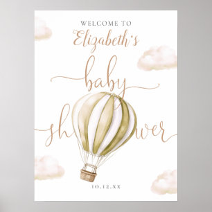 Poster Panneau de bienvenue pour Baby Shower avec Montgol