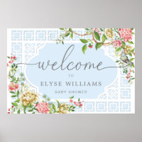 Panneau de bienvenue pour baby shower avec motif f