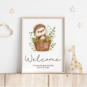 Poster Panneau de bienvenue pour Baby Shower avec un ador