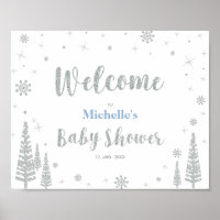 Panneau de bienvenue pour Baby Shower d'hiver, Gar