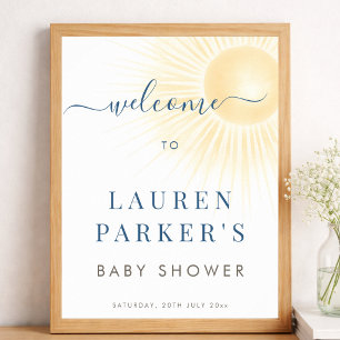 Poster Panneau de Bienvenue pour Baby Shower Élégant et M