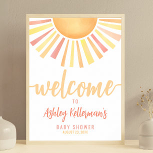 Poster Panneau de Bienvenue pour Baby Shower Ensoleillé B