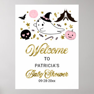 Poster Panneau de bienvenue pour Baby Shower Halloween Li