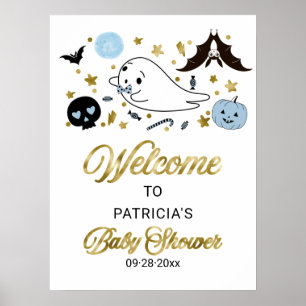 Poster Panneau de bienvenue pour Baby Shower Halloween Li