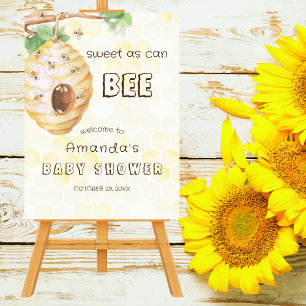 Poster Panneau de bienvenue pour Baby Shower Honey Bumble