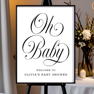 Poster Panneau de bienvenue pour Baby Shower Oh Baby Chic