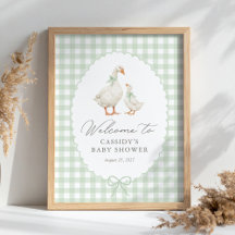 Panneau de bienvenue pour Baby Shower Sage Green S
