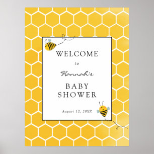Poster Panneau de bienvenue pour Baby Shower sur le thème