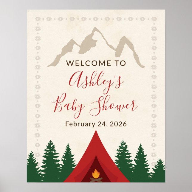 Poster Panneau de bienvenue pour Baby Shower sur le thème (Devant)