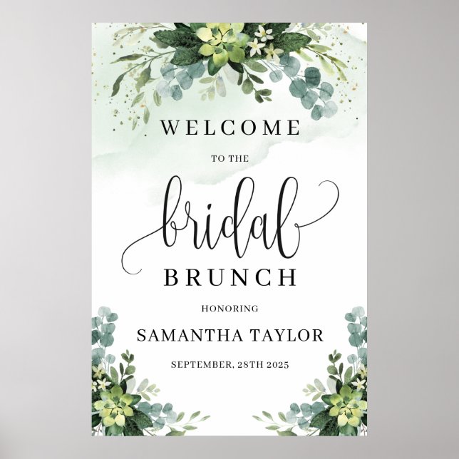 Poster Panneau de bienvenue pour brunch de mariage avec p (Devant)