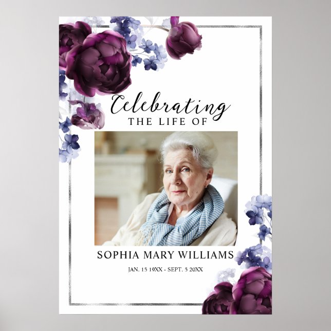 Poster Panneau de bienvenue pour célébration de vie avec  (Devant)