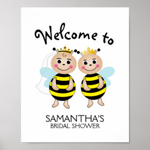 Poster Panneau de bienvenue pour couples Meant to Bee
