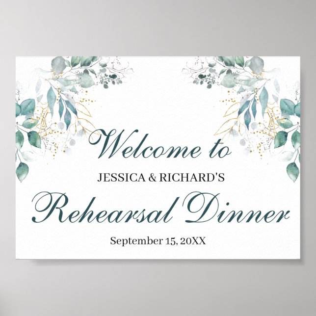 Poster Panneau de bienvenue pour dîner de répétition (Devant)