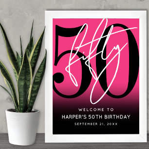 Poster Panneau de bienvenue pour fête d'anniversaire des 
