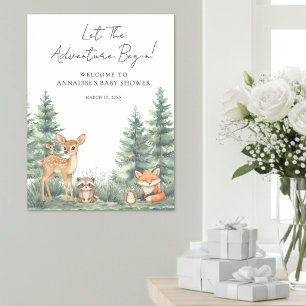 Poster Panneau de bienvenue pour la baby shower Aventure 