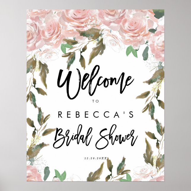 Poster panneau de bienvenue pour la baby shower de mariag (Devant)