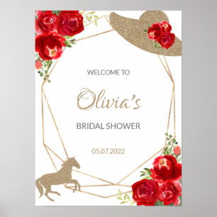 Poster Panneau de bienvenue pour la douche de mariée de K