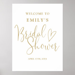 Poster Panneau de bienvenue pour la douche de mariée en é