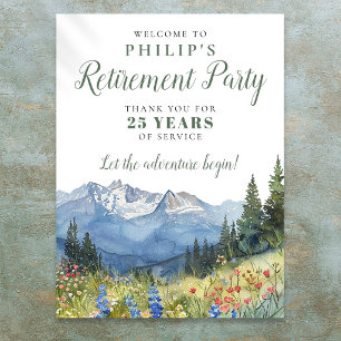 Poster Panneau de bienvenue pour la fête de retraite aux
