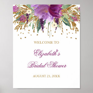 Poster Panneau de bienvenue pour la fête prénuptiale Fleu