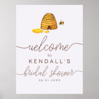 Panneau de bienvenue pour la mariée à l'abeille