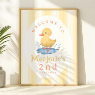 Poster Panneau de bienvenue pour l'anniversaire de filles