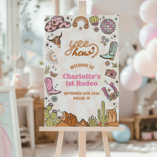 Poster Panneau de bienvenue pour le 1er Rodéo de la Fille
