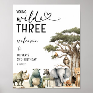 Poster Panneau de bienvenue pour le 3ème anniversaire de 